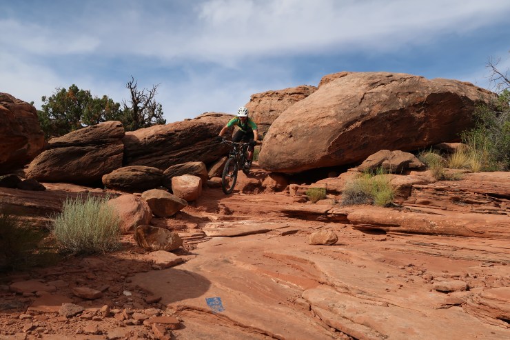 Captain Ahab leading the way through the rocks.